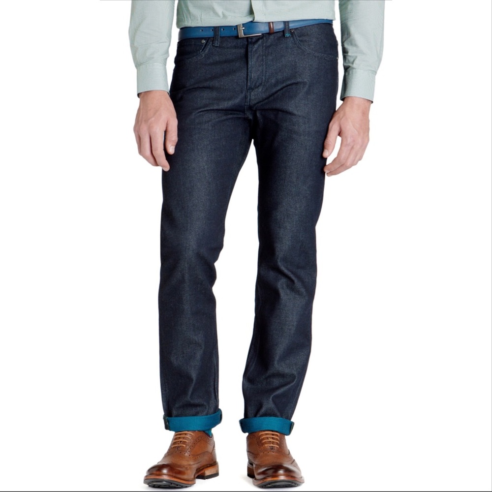 🆕 Ted Baker London Slim Weft Printed Jeans Teal